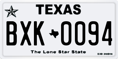 TX license plate BXK0094