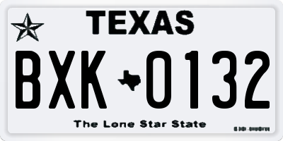 TX license plate BXK0132
