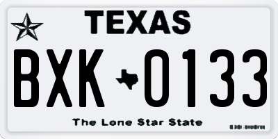 TX license plate BXK0133