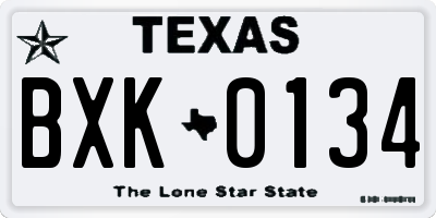 TX license plate BXK0134