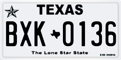 TX license plate BXK0136