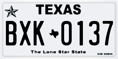 TX license plate BXK0137