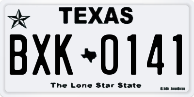 TX license plate BXK0141