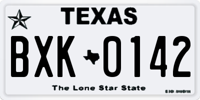 TX license plate BXK0142
