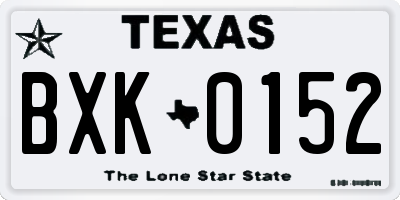 TX license plate BXK0152