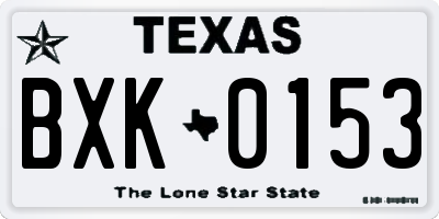 TX license plate BXK0153