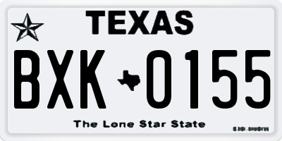 TX license plate BXK0155
