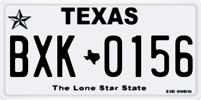 TX license plate BXK0156