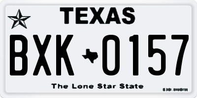 TX license plate BXK0157