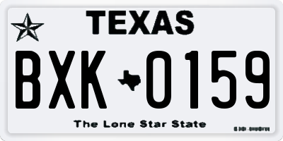 TX license plate BXK0159