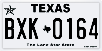 TX license plate BXK0164