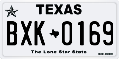 TX license plate BXK0169