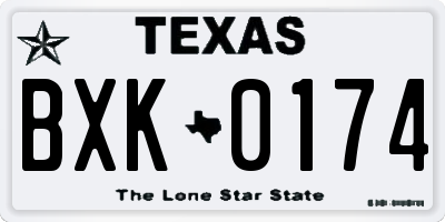 TX license plate BXK0174