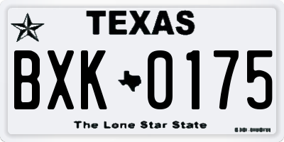 TX license plate BXK0175