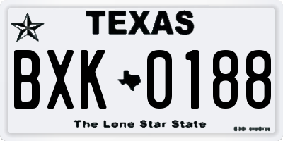 TX license plate BXK0188