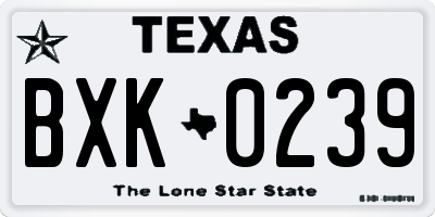 TX license plate BXK0239