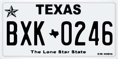 TX license plate BXK0246