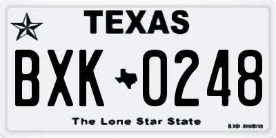 TX license plate BXK0248