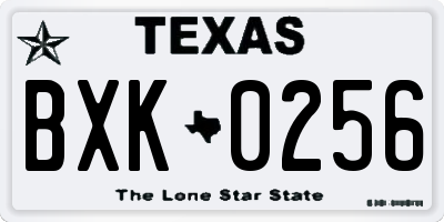TX license plate BXK0256