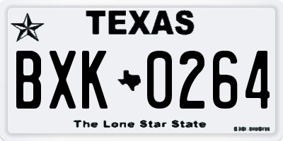 TX license plate BXK0264