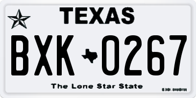 TX license plate BXK0267