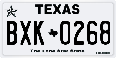 TX license plate BXK0268