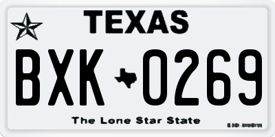TX license plate BXK0269