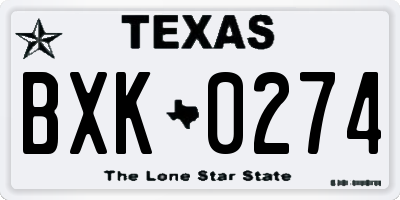 TX license plate BXK0274