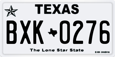 TX license plate BXK0276