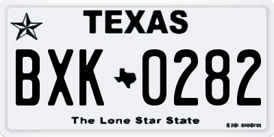 TX license plate BXK0282