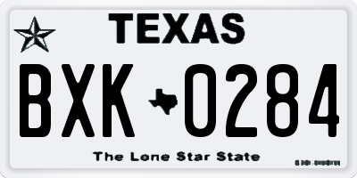 TX license plate BXK0284
