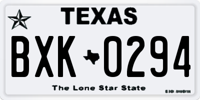 TX license plate BXK0294