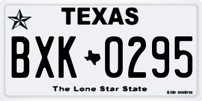 TX license plate BXK0295
