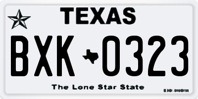 TX license plate BXK0323