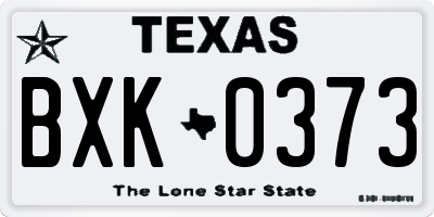 TX license plate BXK0373