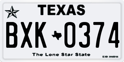 TX license plate BXK0374