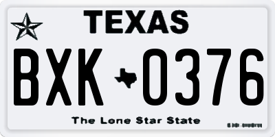 TX license plate BXK0376