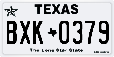TX license plate BXK0379