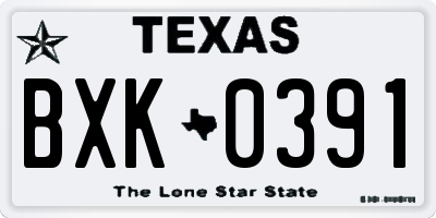 TX license plate BXK0391