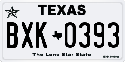 TX license plate BXK0393