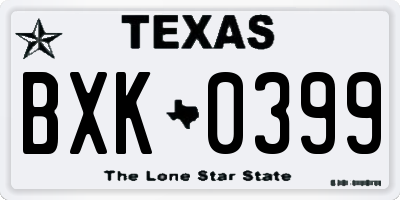 TX license plate BXK0399