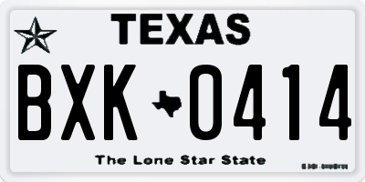 TX license plate BXK0414