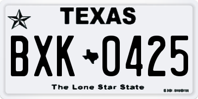 TX license plate BXK0425
