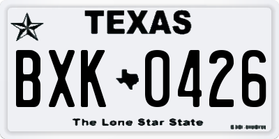 TX license plate BXK0426