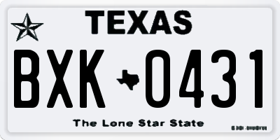 TX license plate BXK0431