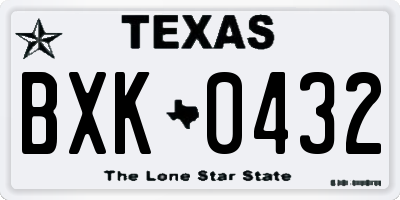 TX license plate BXK0432