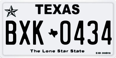TX license plate BXK0434