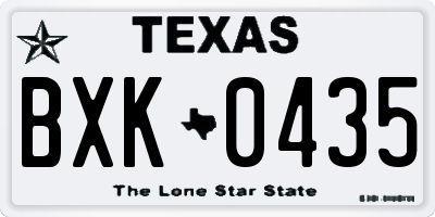 TX license plate BXK0435