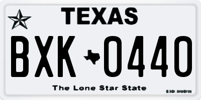 TX license plate BXK0440
