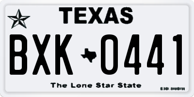 TX license plate BXK0441